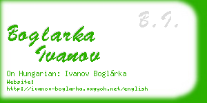 boglarka ivanov business card