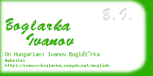 boglarka ivanov business card